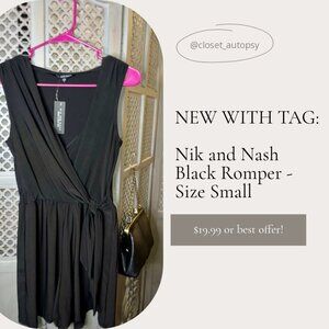 Nik and Nash Sleeveless Black Romper (Size Small - New With Tag)